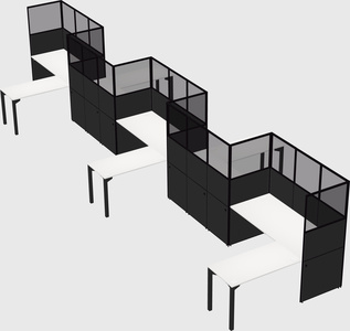 L-shape cubicles