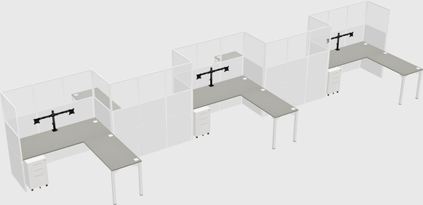 L-shape cubicles