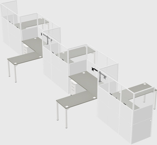 L-shape cubicles