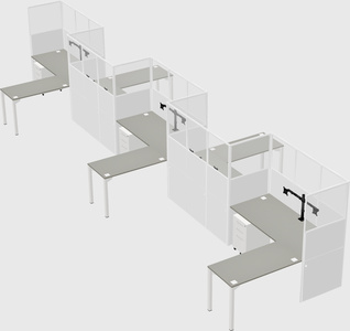 L-shape cubicles