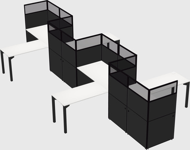 L-shape cubicles