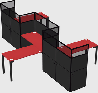 L-shape cubicles