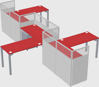 L-shape cubicles