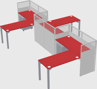 L-shape cubicles