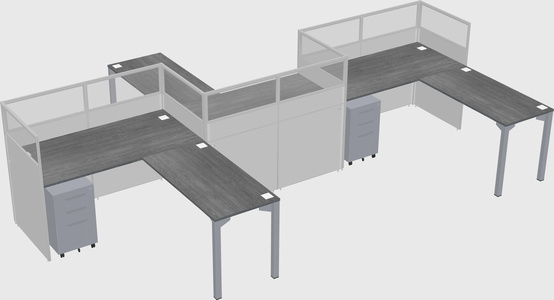 L-shape cubicles