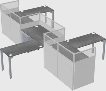L-shape cubicles