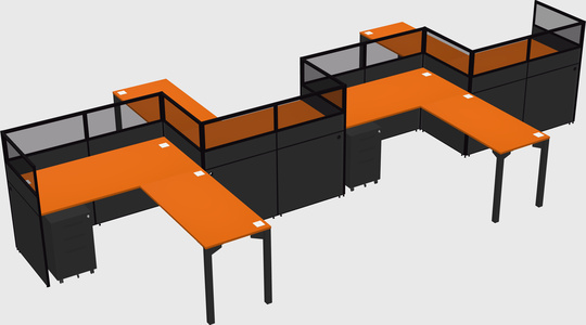 L-shape cubicles