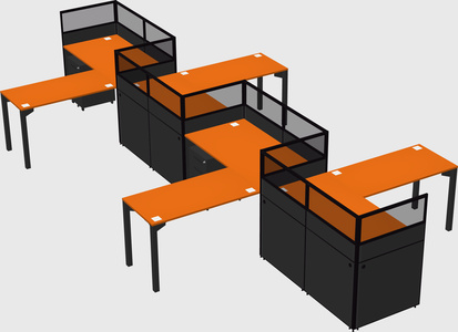 L-shape cubicles