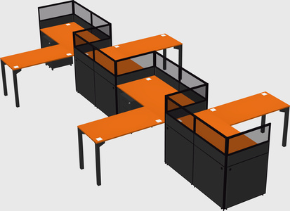 L-shape cubicles