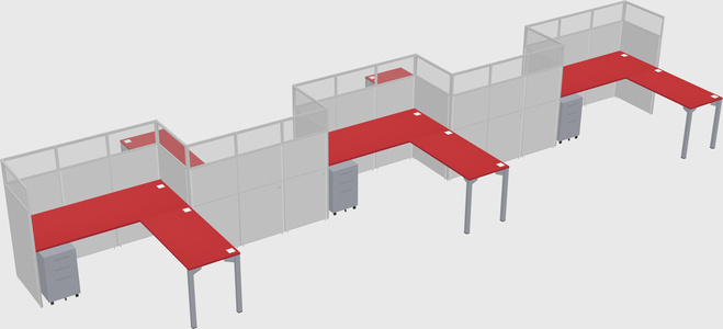 L-shape cubicles