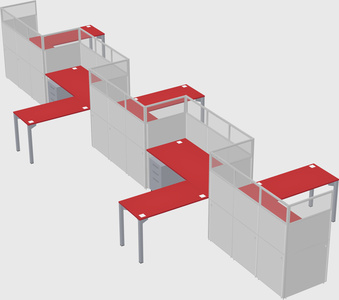 L-shape cubicles