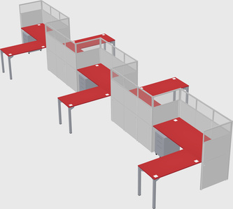 L-shape cubicles