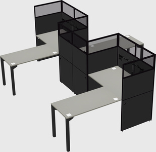 L-shape cubicles
