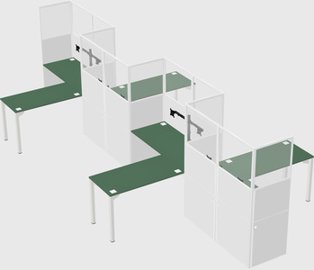 L-shape cubicles
