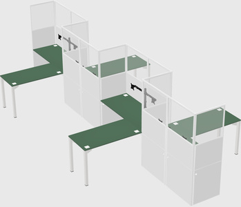 L-shape cubicles