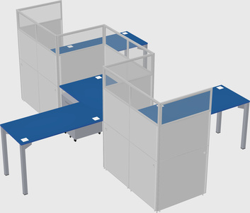 L-shape cubicles