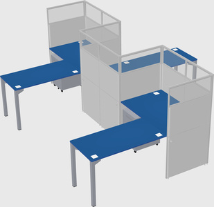 L-shape cubicles