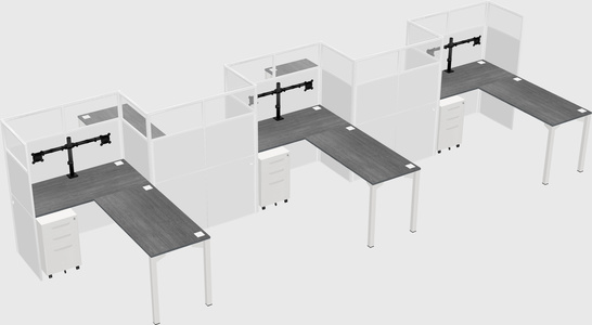 L-shape cubicles