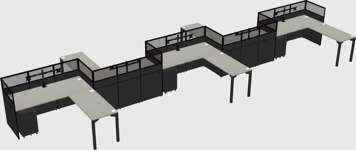 L-shape cubicles