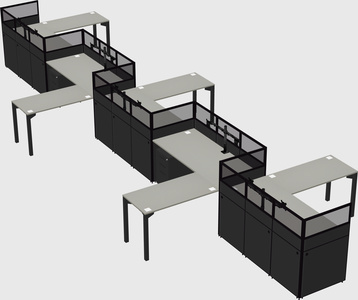L-shape cubicles