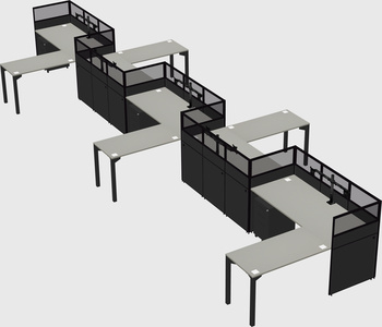 L-shape cubicles