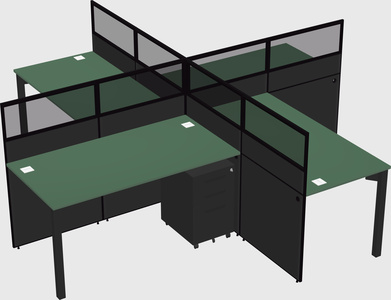 Quad office cubicles