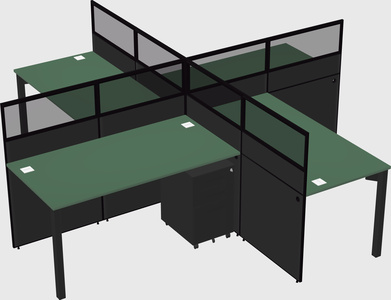 Quad office cubicles