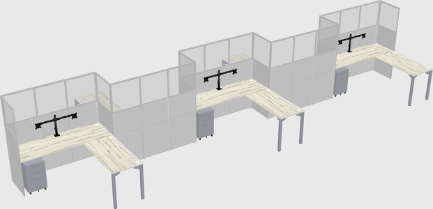 L-shape cubicles