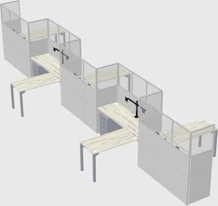 L-shape cubicles
