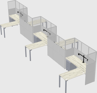 L-shape cubicles