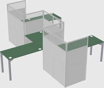 L-shape cubicles