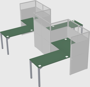L-shape cubicles