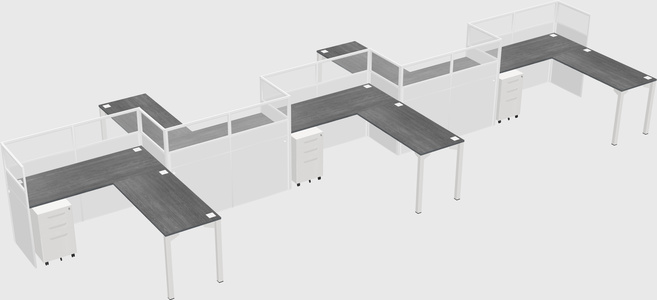 L-shape cubicles