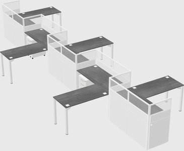 L-shape cubicles