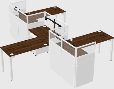 L-shape cubicles