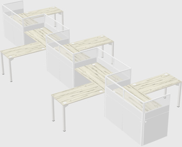 L-shape cubicles