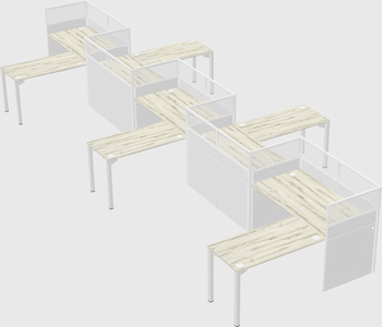 L-shape cubicles