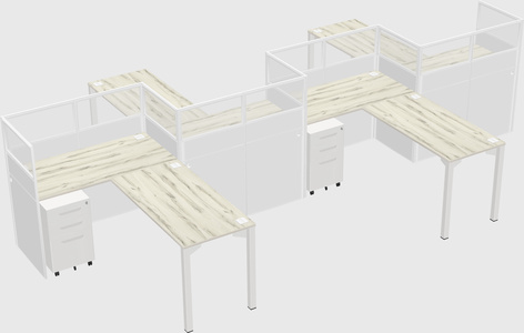 L-shape cubicles
