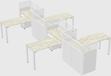L-shape cubicles