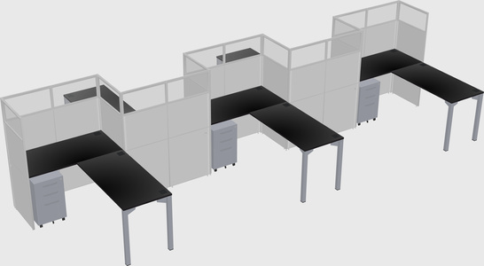 L-shape cubicles