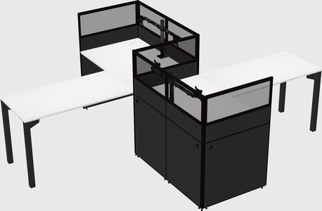 L-shape cubicles