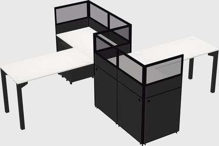 L-shape cubicles