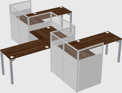 L-shape cubicles