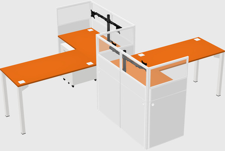 L-shape cubicles