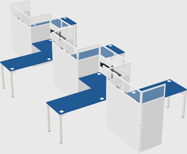 L-shape cubicles
