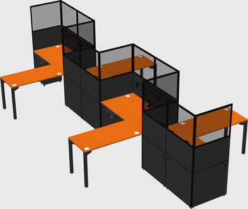 L-shape cubicles