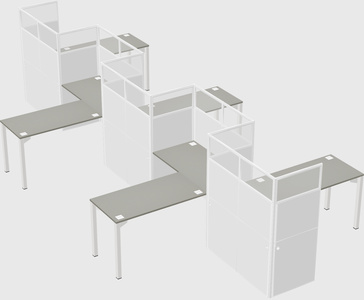 L-shape cubicles