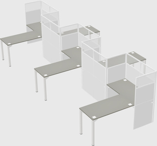 L-shape cubicles