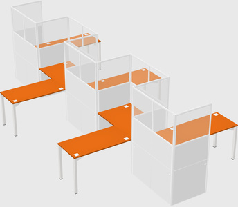 L-shape cubicles