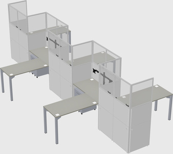 L-shape cubicles
